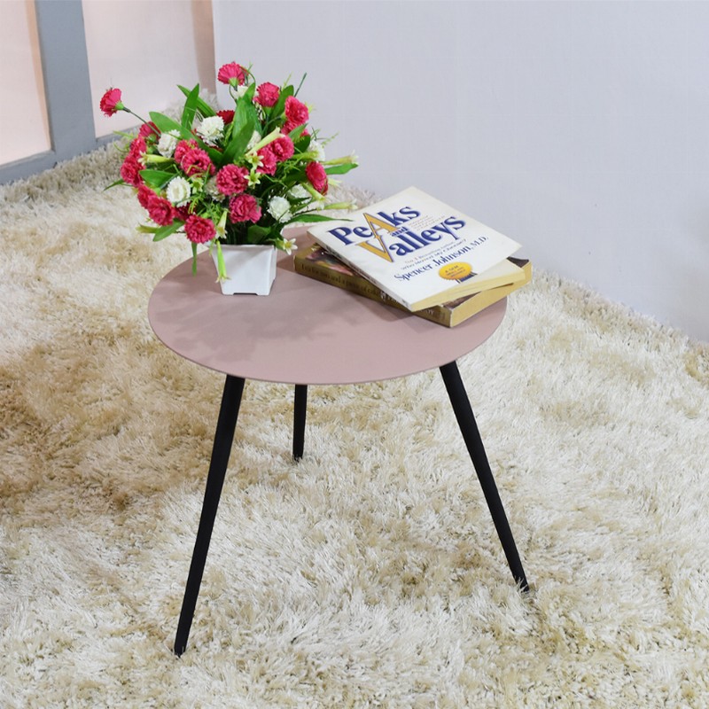 Handmade Iron Round Tray Pearl Side Table