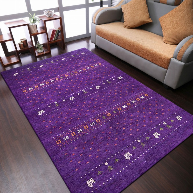 Rugsotic Carpets Hand Knotted Loom Silk Area Rug 5'x8' Purple1