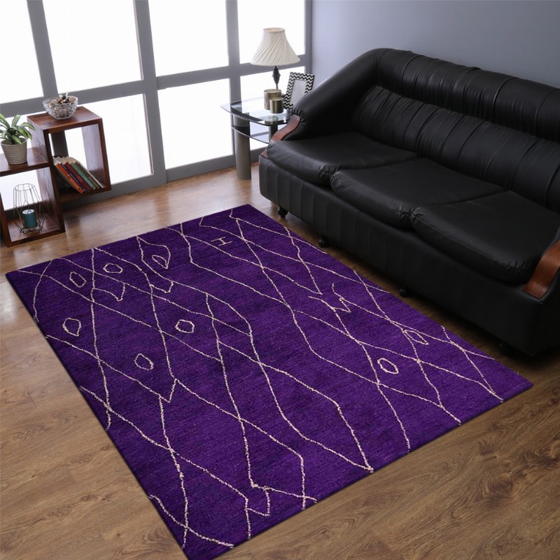 Rugsotic Carpets Hand Knotted Loom Silk Area Rug 5'x8' Purple2