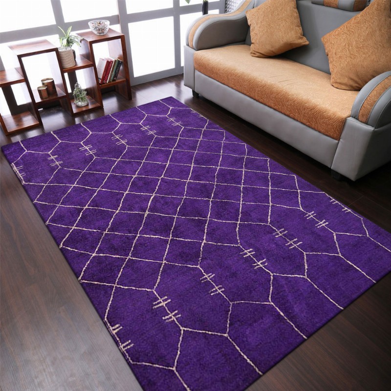 Rugsotic Carpets Hand Knotted Loom Silk Area Rug 8'x10' Purple1