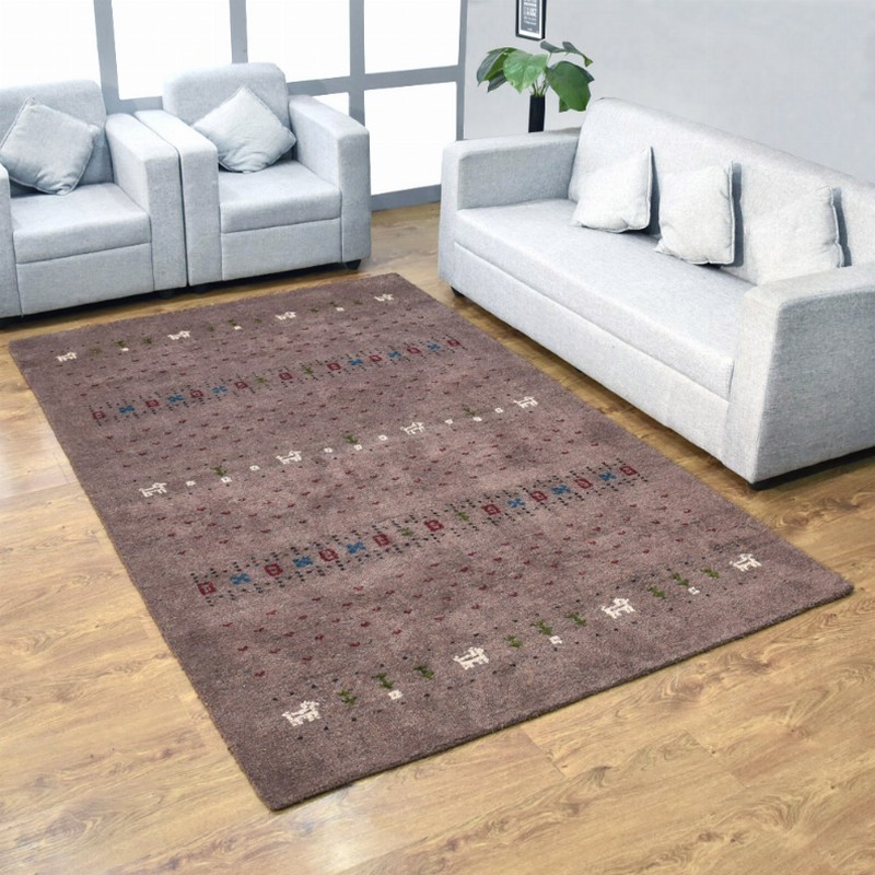 Rugsotic Carpets Hand Knotted Loom Silk Mix Area Rug Contemporary 5'x8' Light Brown1