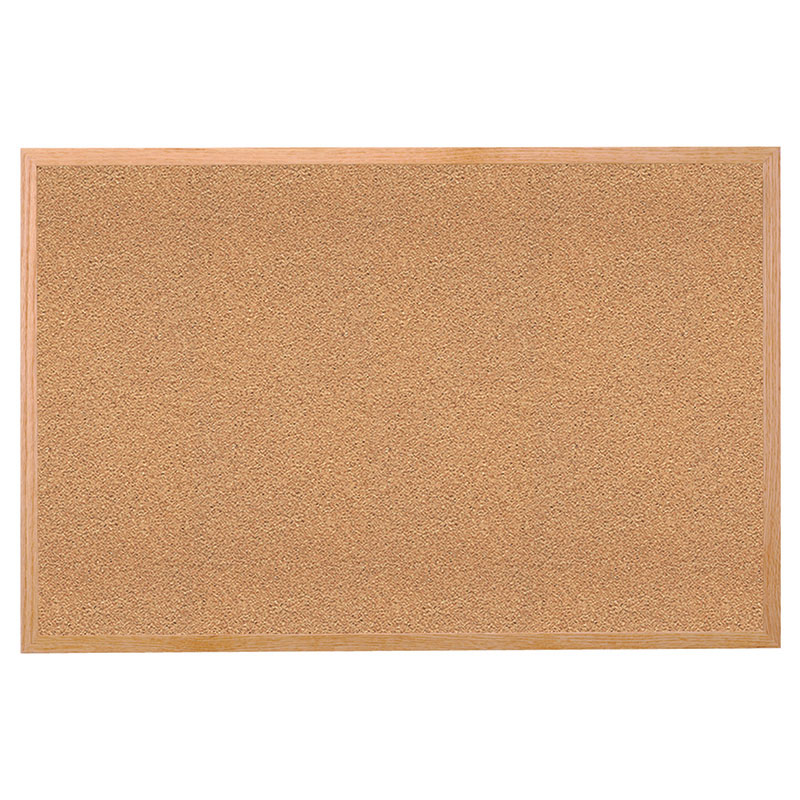 Ghent Natural Cork Bulletin Board with Wood Frame, 18"H x 24"W
