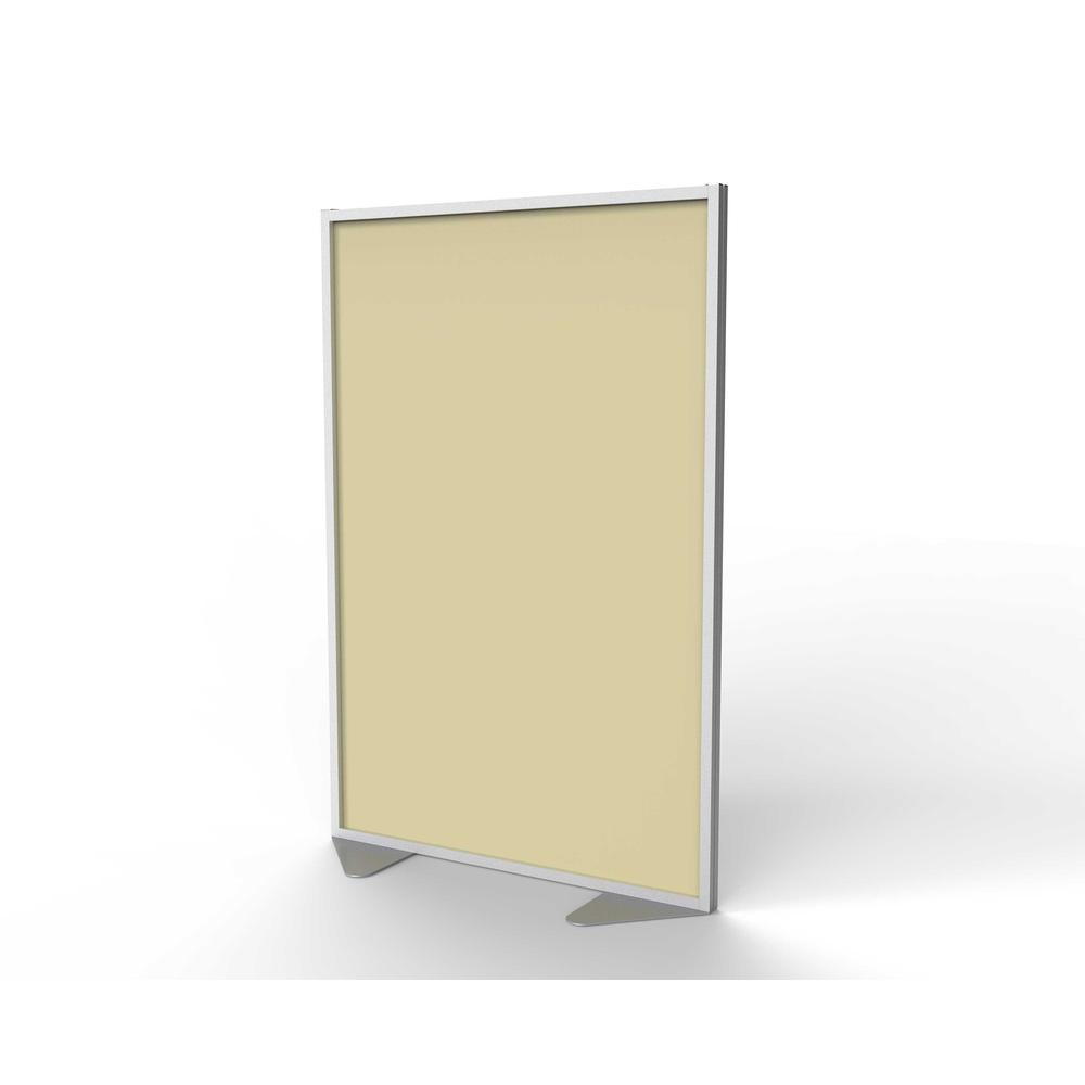 Ghent Floor Partition with Aluminum Frame and Full Panel Infill, Carmel Vinyl, 72"H x 48"W