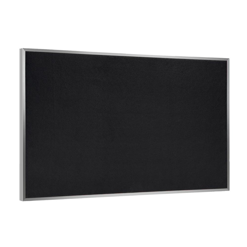 24.0"x36.0" Aluminum Frame Recycled Rubber Bulletin Board - Black