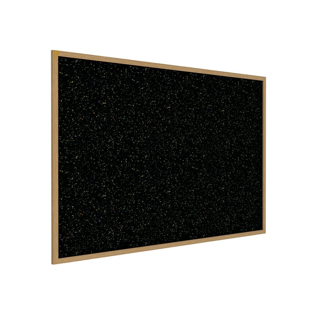 24.0"x36.0" Wood Fr, Oak Finish Recycled Rubber Bulletin Board - Confetti