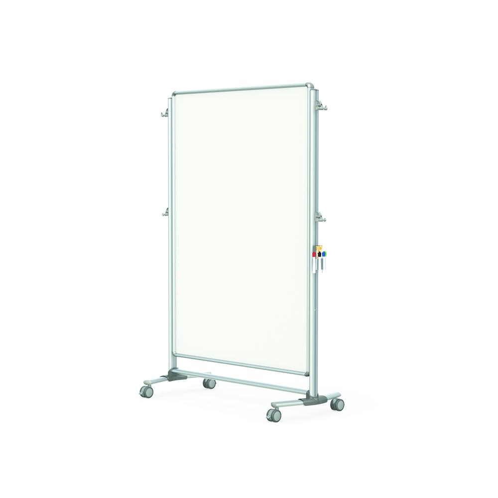Ghent Nexus Partition, Mobile 2-Sided Porcelain Magnetic Whiteboard, 65"H x 46"W