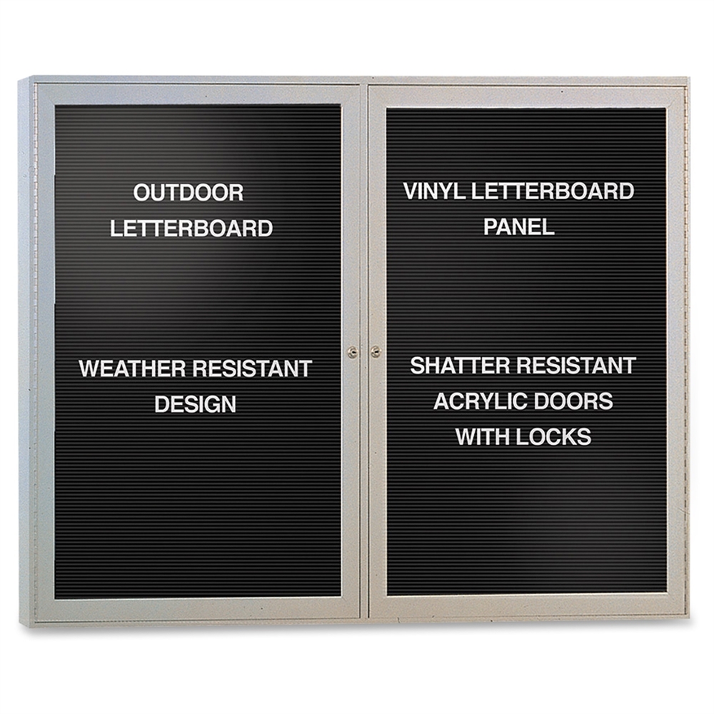Ghent Outdoor Letterboards - 36" Height x 48" Width - Weather Resistant, Shatter Resistant, Lock, Water Resistant, Mounting Syst