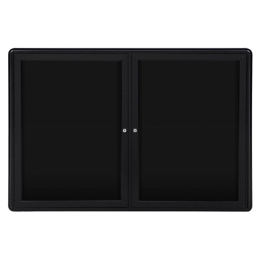 34"x47" 2-Door Ovation Letterboard Black - Black Frame
