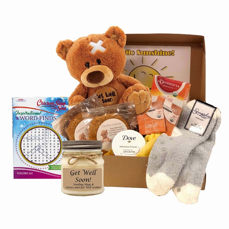 Get Well Gift Baskets - 13x8x5 inget well gift of sunshine care package