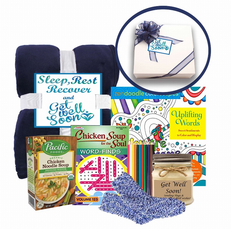 Get Well Gift Baskets - 14x14x12 insleep, rest and recover get well gift