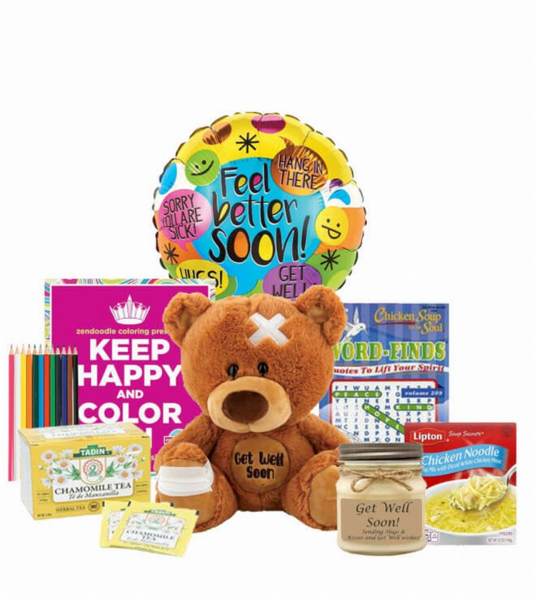 Get Well Gift Baskets - 13x8x5 insending good vibes get well care package