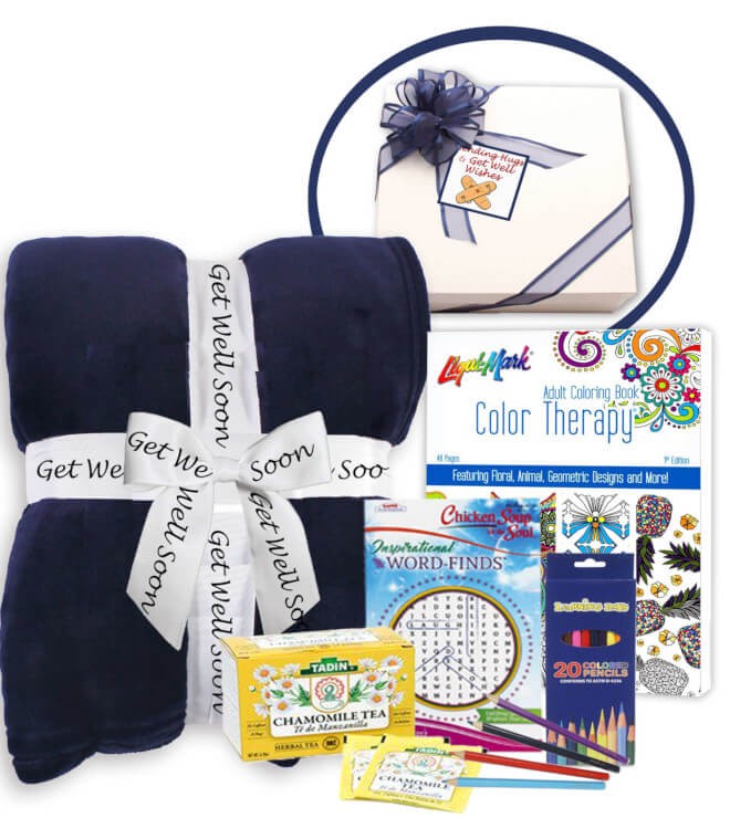 Get Well Gift Baskets - 14x14x12 inGet Well Soon Basket of Thoughtfulness & Comfort