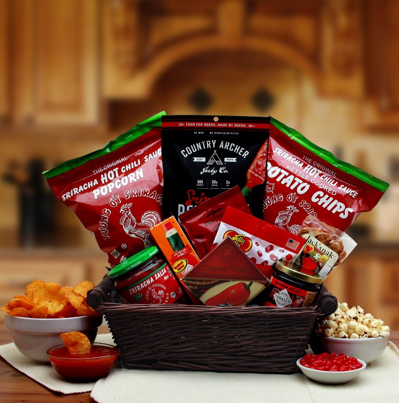Gourmet Gift Baskets - 14x12x10 inHot & Spicy Sriracha Lovers Gift Basket