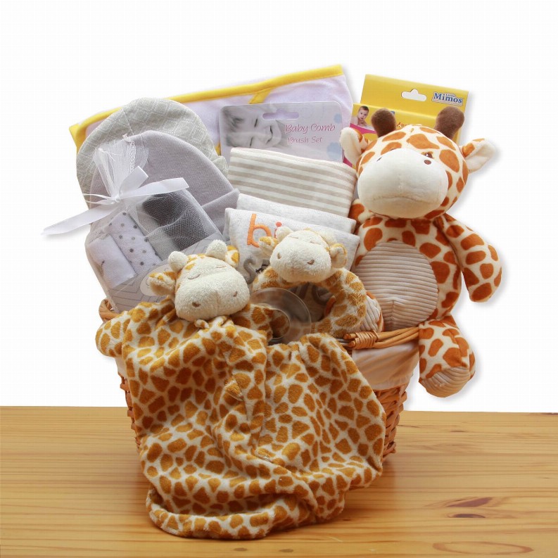 New Baby Gift Baskets - 14x14x10 inJungle Safari New Baby Gift Basket - Yellow