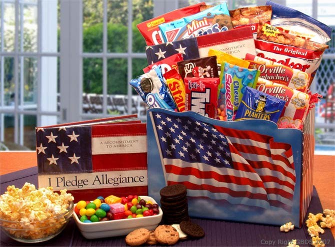 Snack Gift Baskets - 16x12x8 inAmerica The Beautiful Snack Gift Box