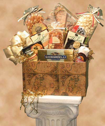 Snack Gift Baskets - 14x12x8 inClassic Globe Gift Box
