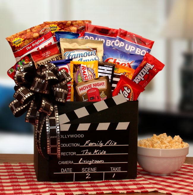 Snack Gift Baskets - 16x12x8 inFamily Flix Movie Gift Box