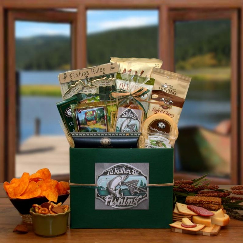 Sport Gift Baskets - 16x12x8 inI'd rather Be Fishing Gift Box