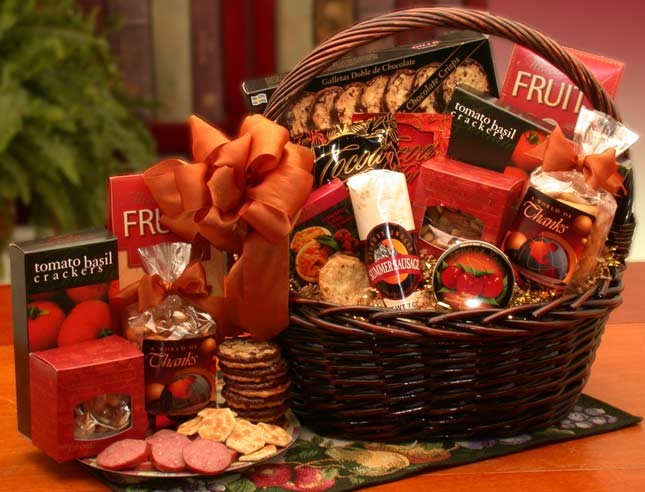 Thank You Gifts - 14x12x14 in A Grand World Of Thanks Gourmet Gift Basket
