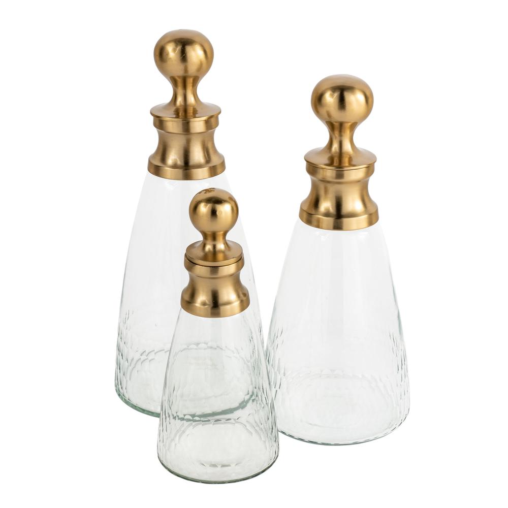 Vivianne Decorative Glass Bottles, Set of 3