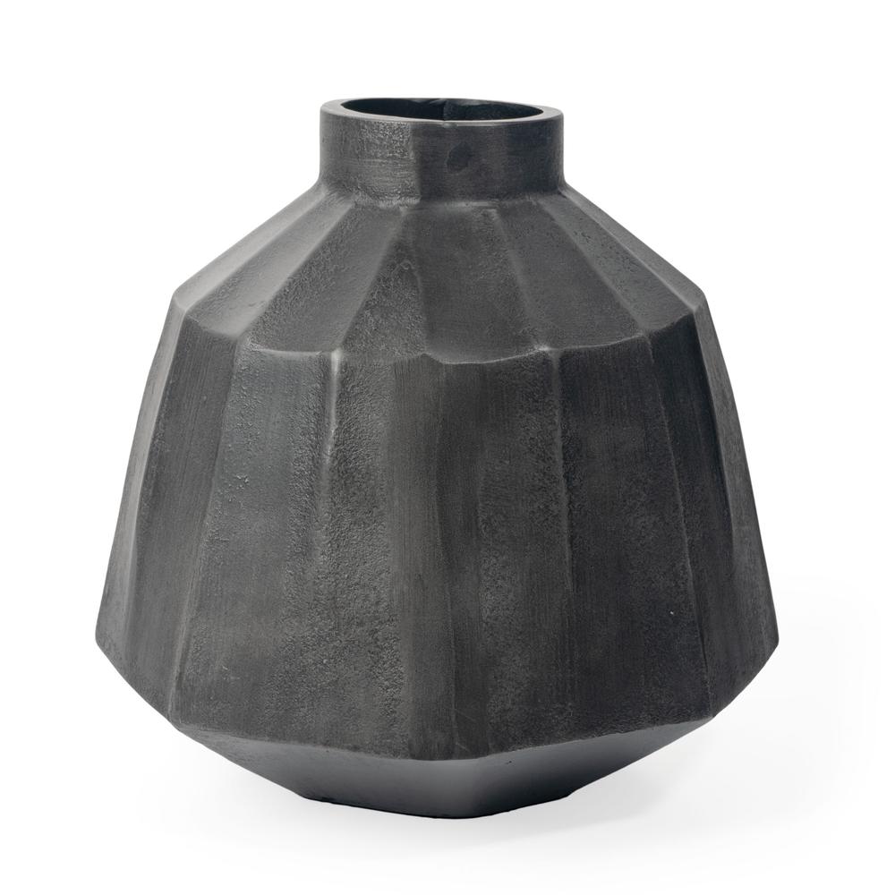 Artemis 11" Metal Table Vase, Large Grey