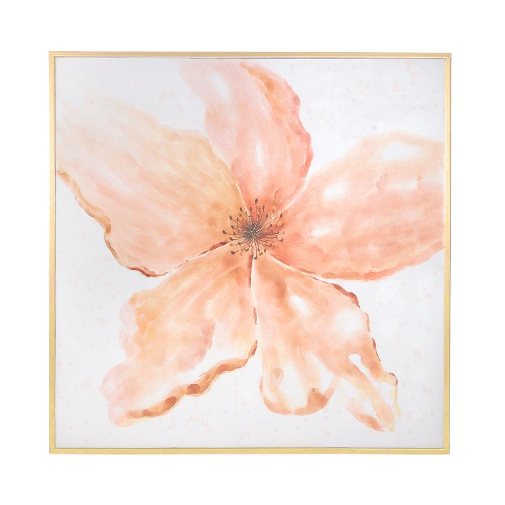 Coral Blossom, Hand Painted Framed Canvas