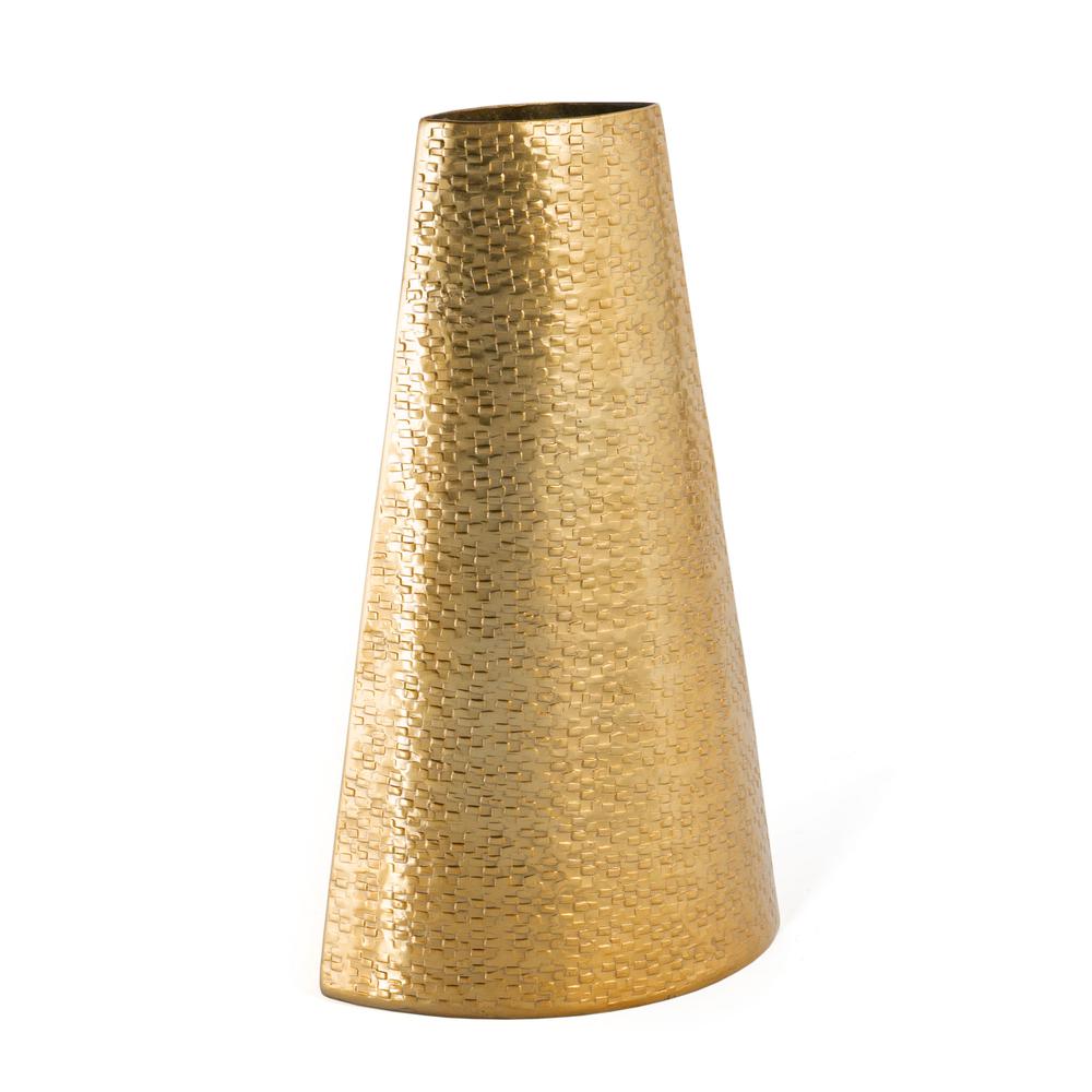 Galen Metal Table Vase, Large Gold