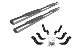 07-C TUNDRA DOUBLE CAB 4IN 1000 SERIES-COMPLETE KIT:SIDESTEP+BRACKETS POLISHED