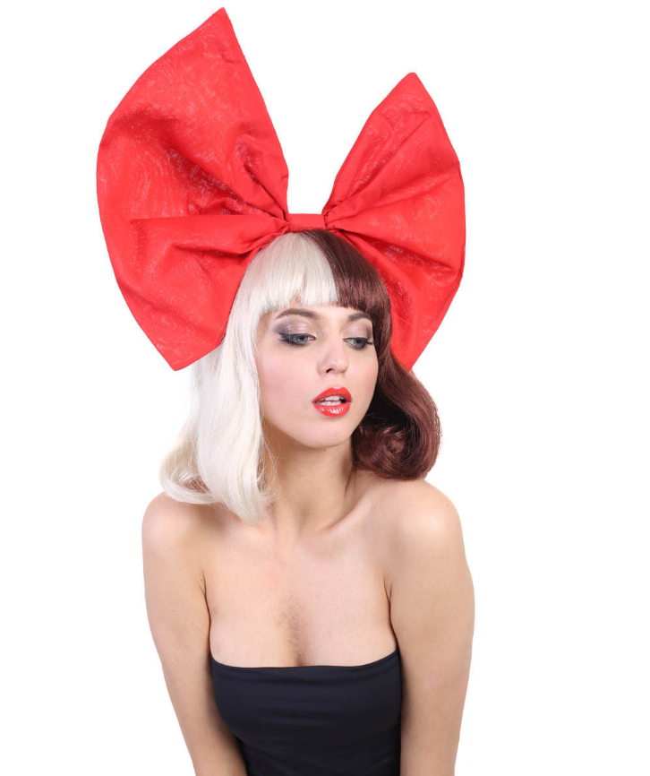 Australian Chandelier Singer Wig with Red Bow