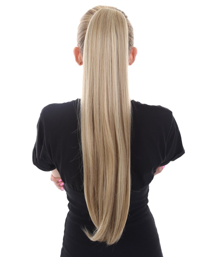 Straight Blonde High Heat Clip-In Synthetic 24 inch Extension