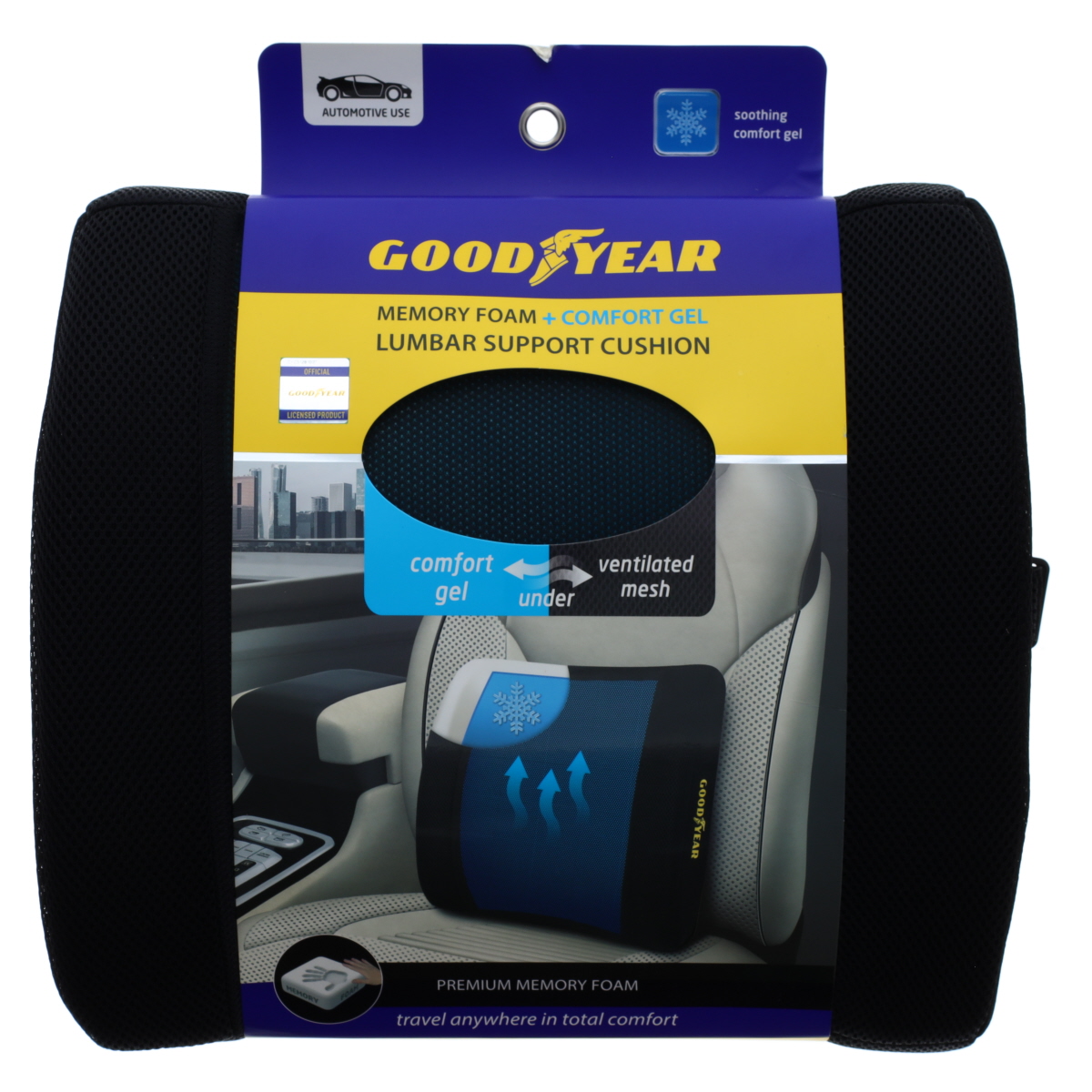 Goodyear Gel Lumbar Cushion GY1217 Posture Support Memory Foam Cushion Gaming Accessories Pillow