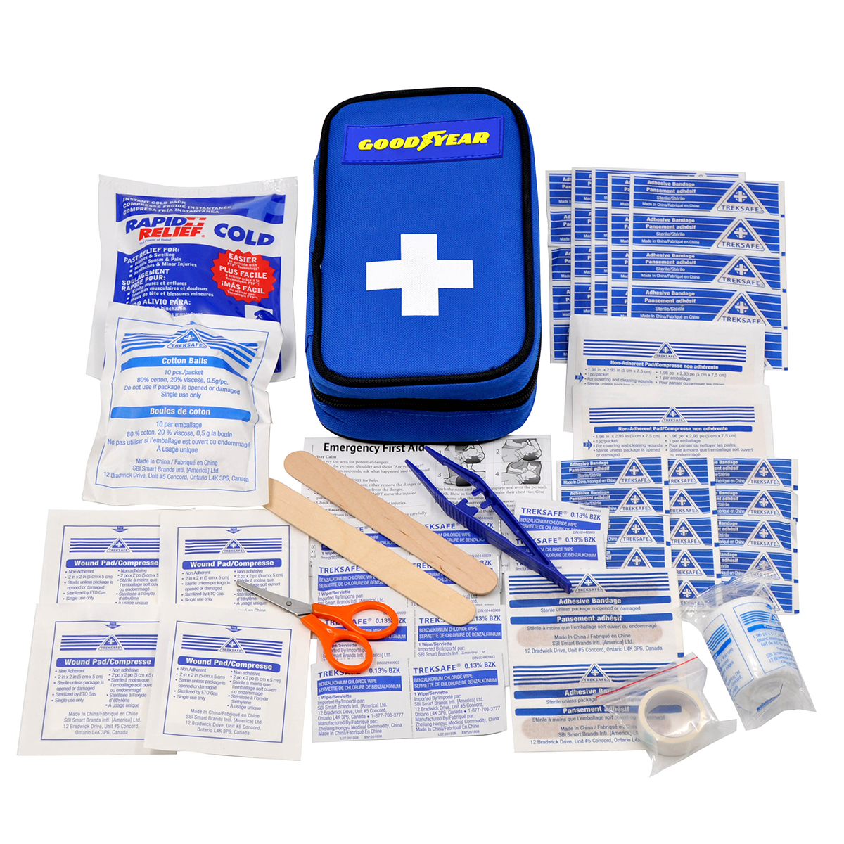 Goodyear Glovebox 77-Piece First Aid Kit GY3001 Small Travel Car Emergency Mini First Aid Kit Travel and Camper Essentials