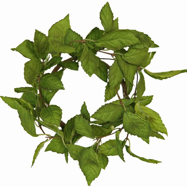 Leaf Wreath/Candlering - 3'' Dark Green