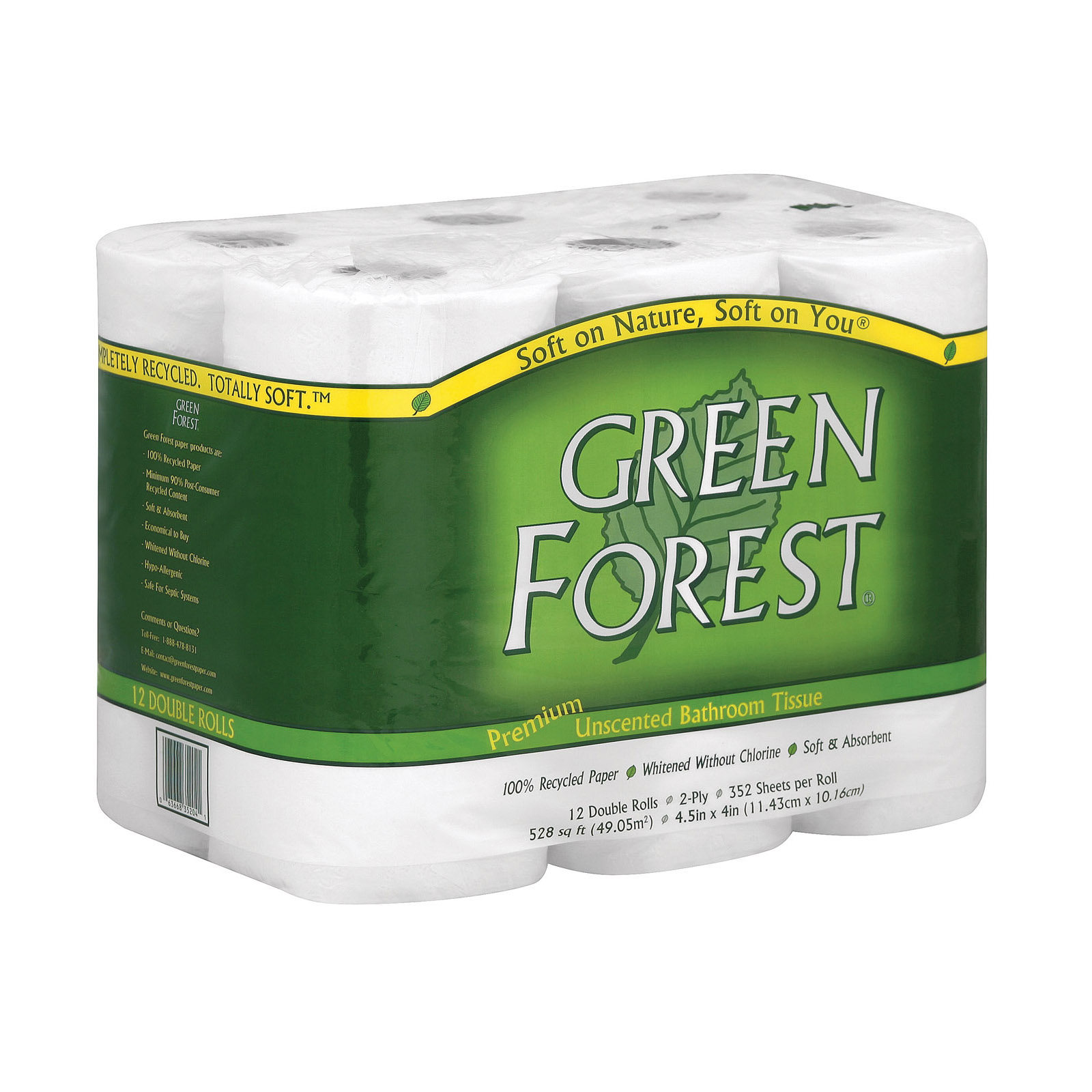 Green Forest Double Roll Bath Tissue 2ply (4x12 PK)