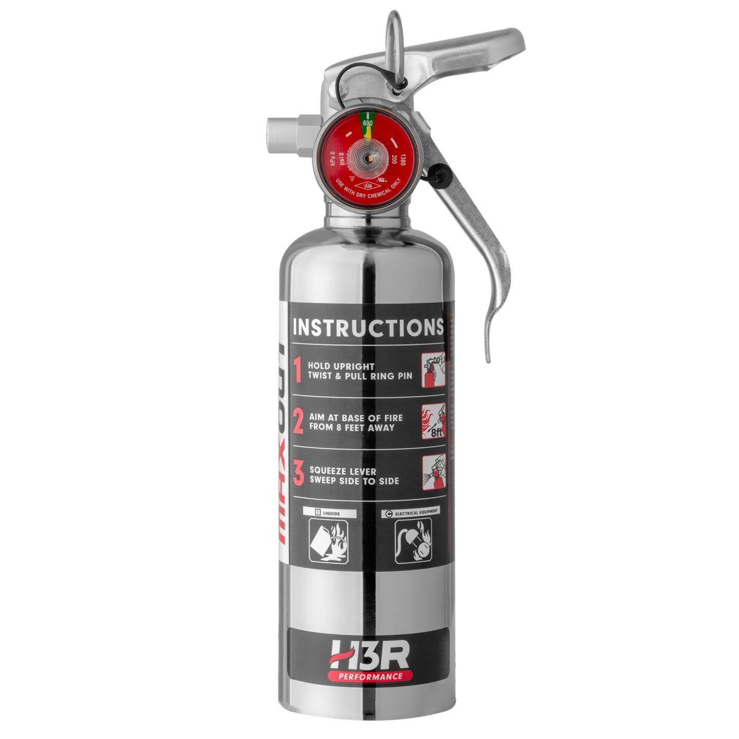 1 lb. MaxOut Chrome Dry Chemical Fire Extinguisher