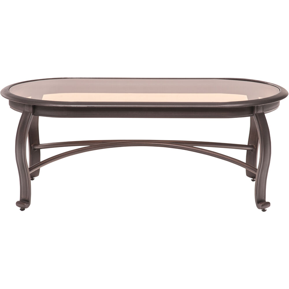 Gramercy Woven Coffee Table with Glass Top