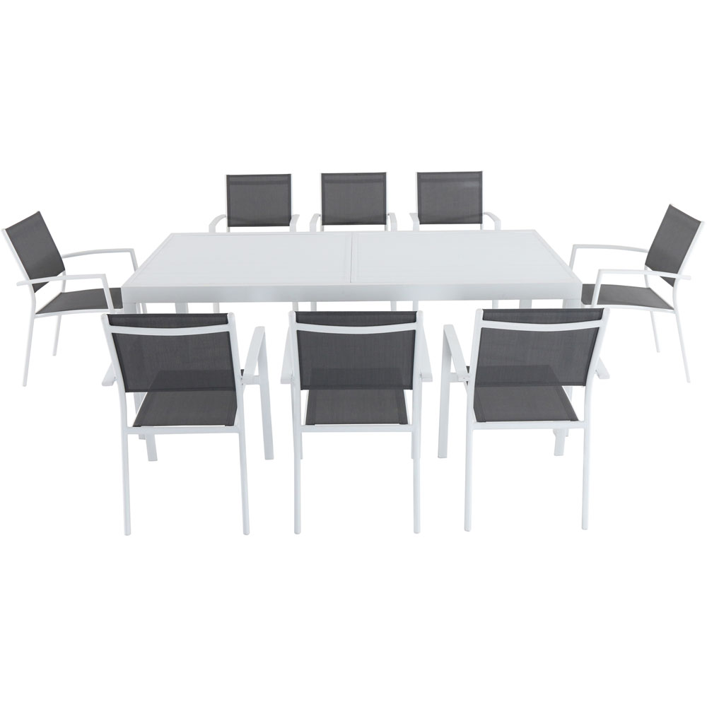 Del Mar9pc: 8 Aluminum Sling Chairs, Aluminum Extension Table