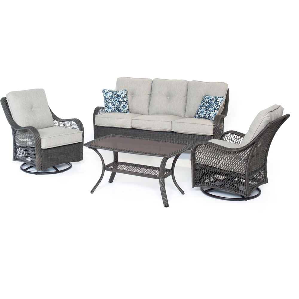 Orleans4pc Seating Set: 2 Swivel Gliders, Sofa, Coffee Table
