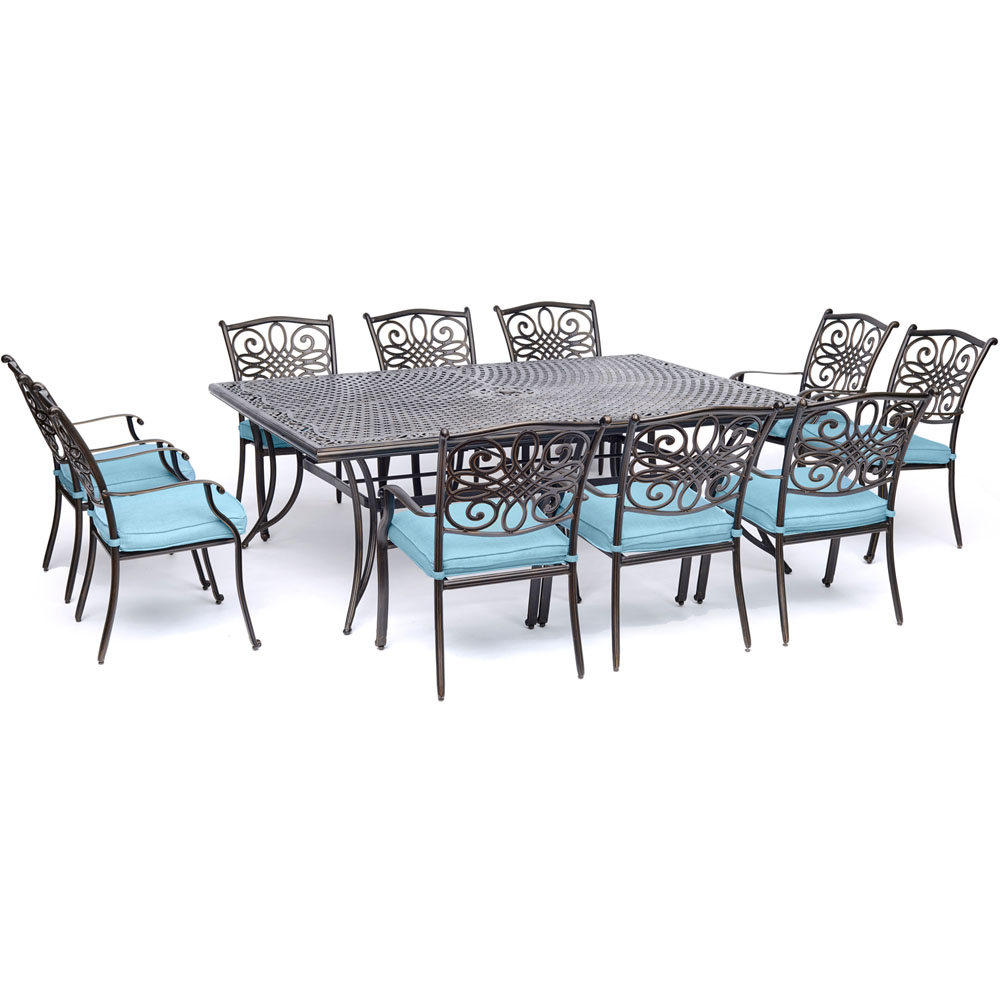 Traditions11pc: 10 Dining Chairs, 60x84" Cast Table