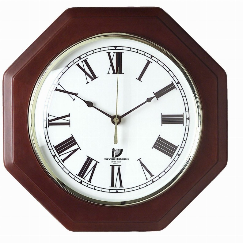Mahogany Octagon Quartz Clock