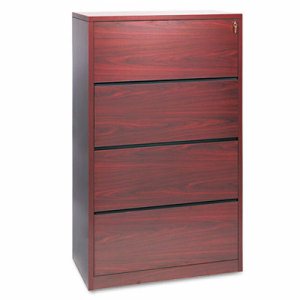 10500 Series Four-Drawer Lateral File, 36w x 20d x 59-1/8h, Mahogany