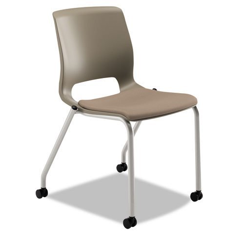 Motivate Seating Upholstered 4-Leg Stacking Chair, Shadow/Morel/Platinum, 2/Case