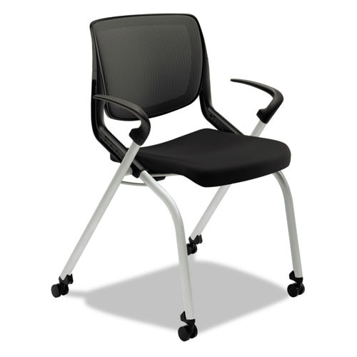 Motivate Seating Nesting/Stacking Flex-Back Chair, Black/Onyx/Platinum