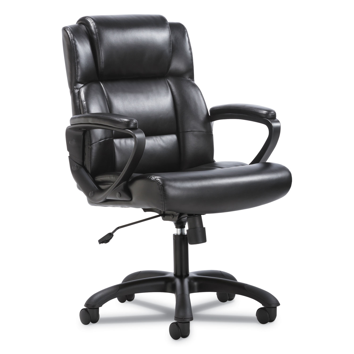 Mid-Back Executive Chair, Black Leather