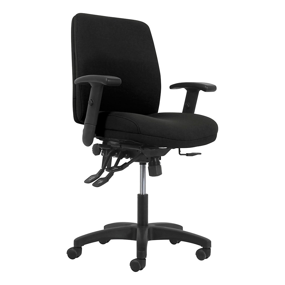 Network Mid-Back Task Chair, Supports up to 250 lbs., Black Seat/Black Back, Black Base