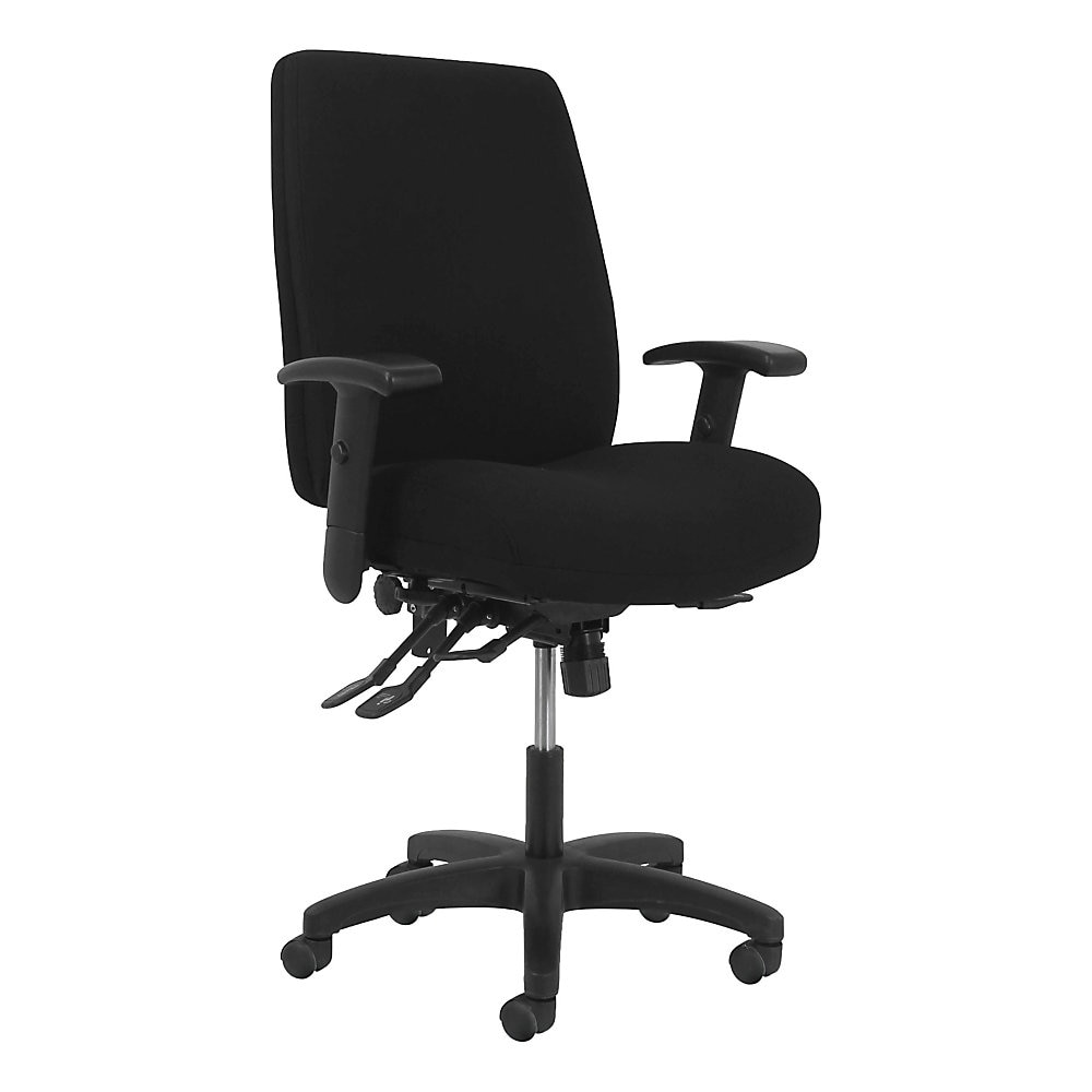 Network High-Back Chair, Supports up to 250 lbs., Black Seat/Black Back, Black Base