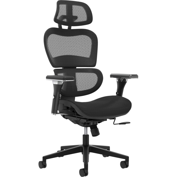 Neutralize High-Back Mesh Task Chair, Supports up to 250 lbs., Black Seat/Black Back, Black Base