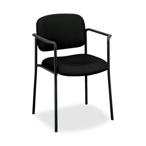 HON Scatter Guest Chair - Upholstered Stacking Chair with Arms, Office Furniture, Black (VL616)