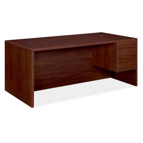 HON 10500 H10585R Pedestal Desk - 72" x 36" x 29.5" - 2 x Box, File Drawer(s)Right Side - Flat Edge