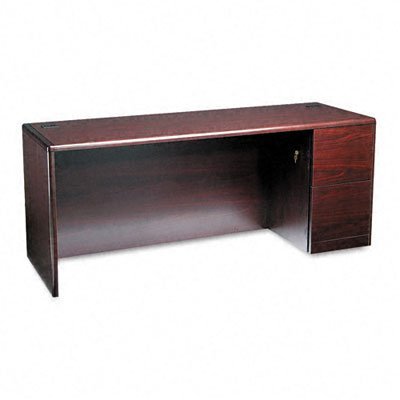 HON 10700 H10707R Pedestal Credenza - 72" x 24" x 29.5" - 2 x File Drawer(s)Right Side - Waterfall Edge - Finish: Mahogany